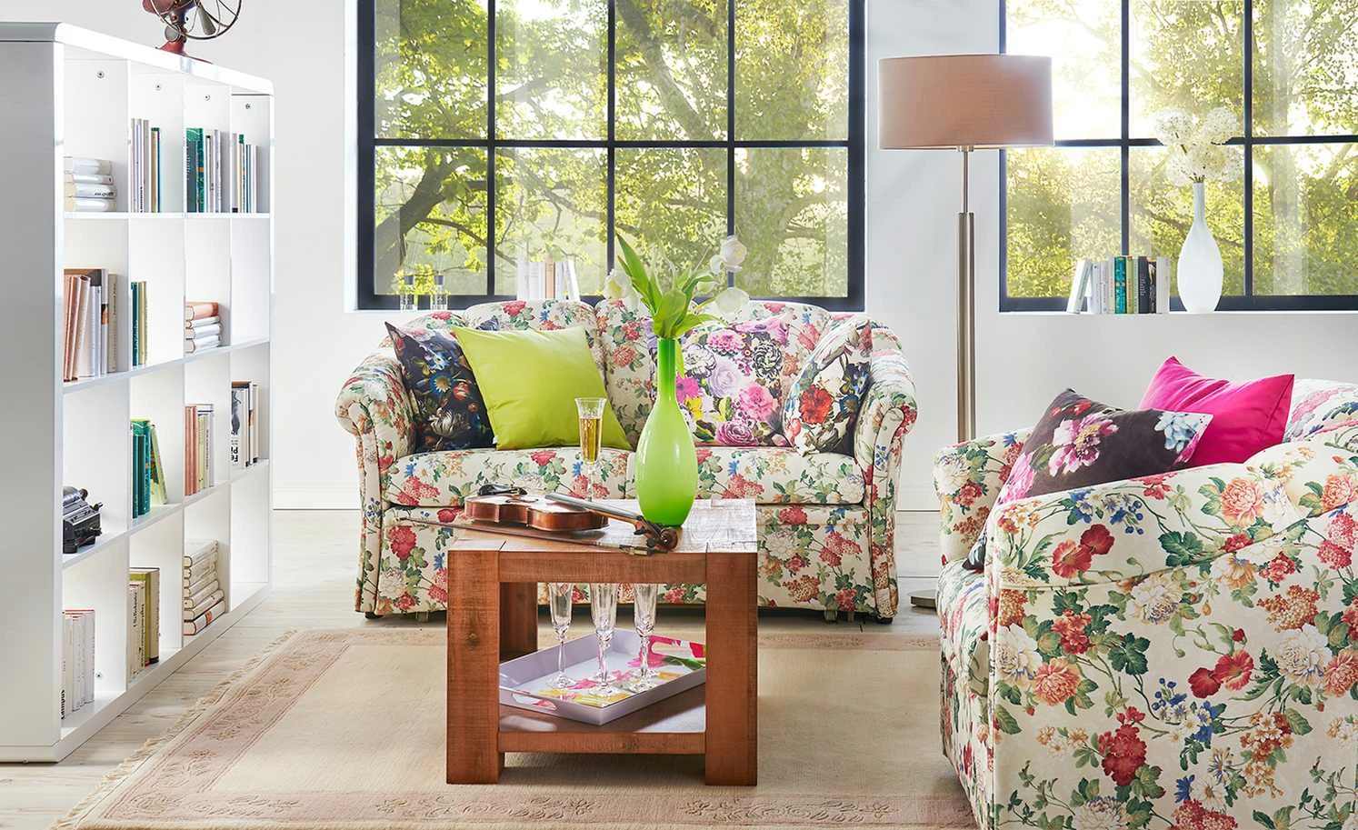 Geblümtes Schlafsofa Anke 4 Geblümtes Schlafsofa Anke – Bild 2