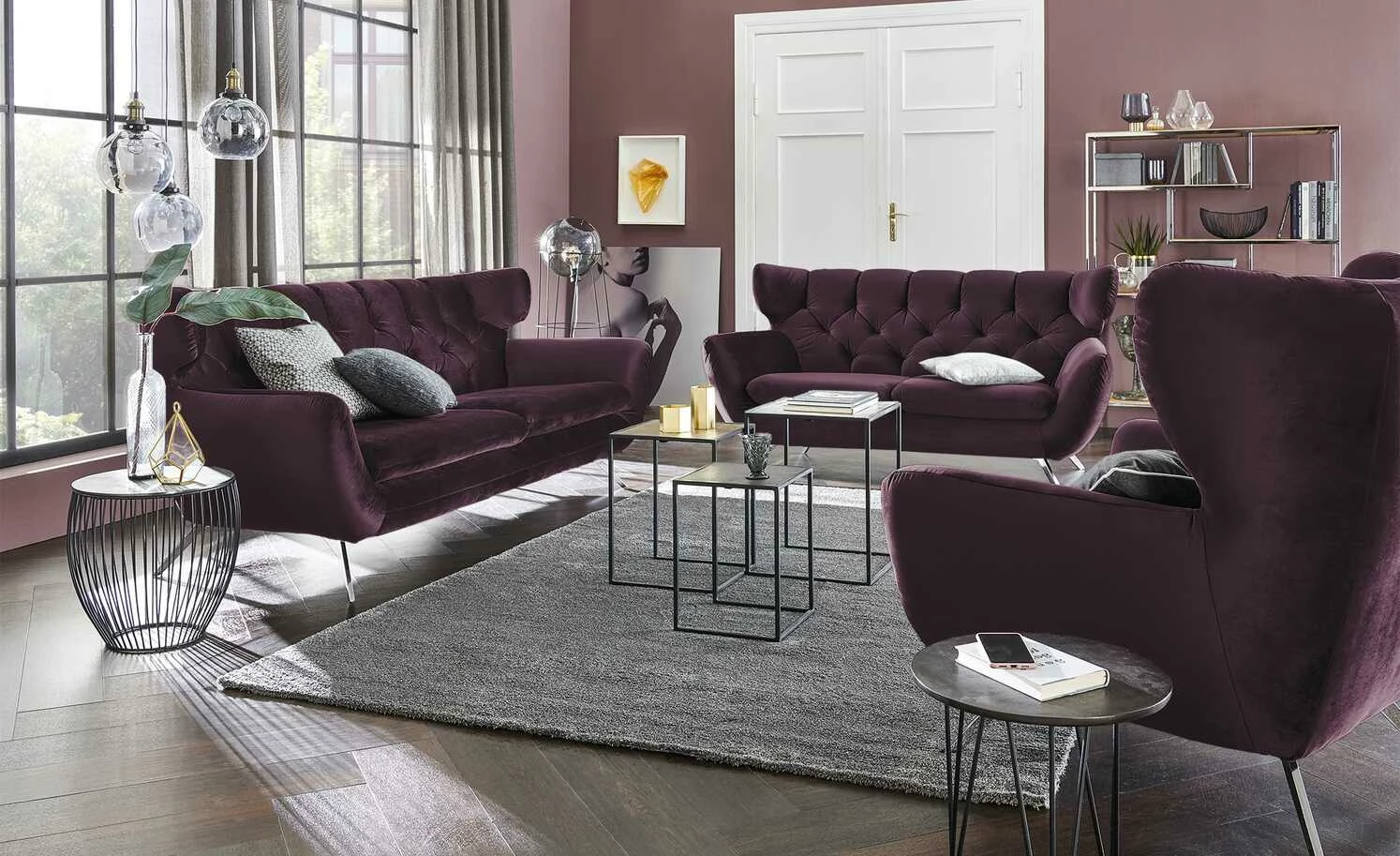 pop Sofa Caldara | Purple (Lila) 3 Chrom 4 pop Sofa Caldara | Purple (Lila) 3 Chrom – Bild 2