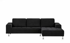 smart Ecksofa Garda | Schwarz rechts Flachgewebe