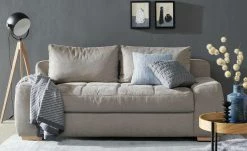 bobb Schlafsofa mit Boxspringpolsterung Eleny de Luxe | Taupe Mikrofaser