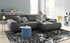 bobb Ecksofa mit Boxspringpolsterung Filis de Luxe | Mikrofaser Graphitgrau rechts verchromt -Sofas Verkaufsladen 21405177 1 201811271542