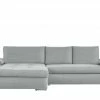 smart Ecksofa Ibby | Silbergrau links Flachgewebe grob