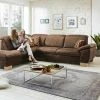 meinSofa Leder-Ecksofa Raica | Chai (Braun) links ohne