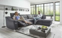 meinSofa Ecksofa Ivonne-S | Grau (Anthrazit) rechts Erweiterte Funktion