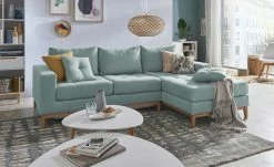 smart Ecksofa Vivien | Mint rechts Erweiterte Funktion Flachgewebe -Sofas Verkaufsladen 22400790 12 202209170030