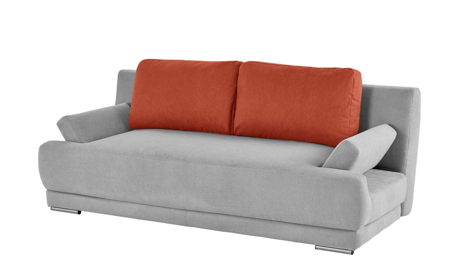 smart Schlafsofa Regina | Flachgewebe Hellgrau / Orange 7 smart Schlafsofa Regina | Flachgewebe Hellgrau / Orange – Bild 5