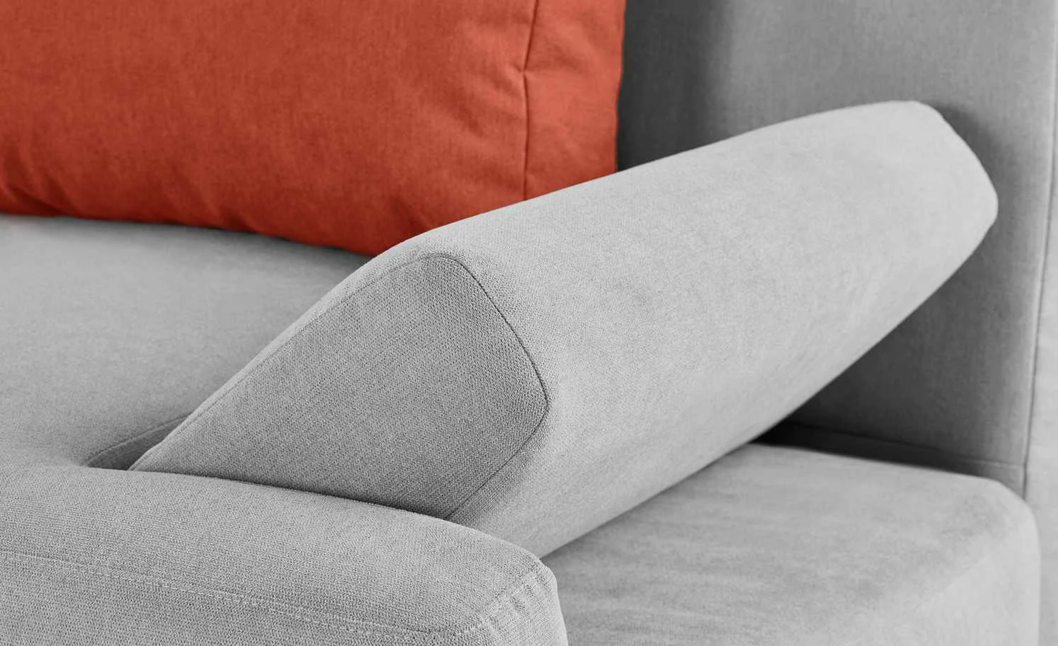 smart Schlafsofa Regina | Flachgewebe Hellgrau / Orange 9 smart Schlafsofa Regina | Flachgewebe Hellgrau / Orange – Bild 7