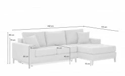 smart Ecksofa Vivien | Silbergrau rechts Erweiterte Funktion Flachgewebe -Sofas Verkaufsladen 22403871 10 201906271456