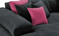 smart Ecksofa Lianea | Flachgewebe Schwarz / Bordeauxrot links -Sofas Verkaufsladen 23402168 10 202008282250