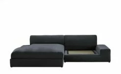 smart Ecksofa Lianea | Flachgewebe Schwarz / Bordeauxrot links -Sofas Verkaufsladen 23402168 3 202008282250