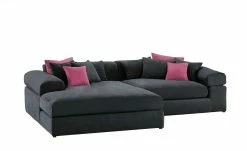 smart Ecksofa Lianea | Flachgewebe Schwarz / Bordeauxrot links -Sofas Verkaufsladen 23402168 6 202008282250