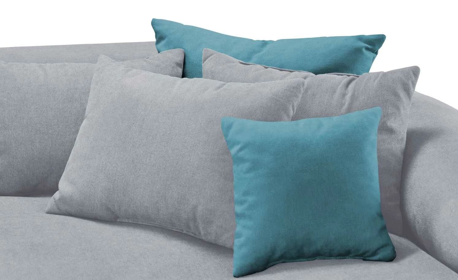 smart Ecksofa Lianea | Flachgewebe Silbergrau / Petrol rechts 14 smart Ecksofa Lianea | Flachgewebe Silbergrau / Petrol rechts – Bild 12