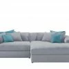 smart Ecksofa Lianea | Flachgewebe Silbergrau / Petrol rechts -Sofas Verkaufsladen 23402170 6 201811271603