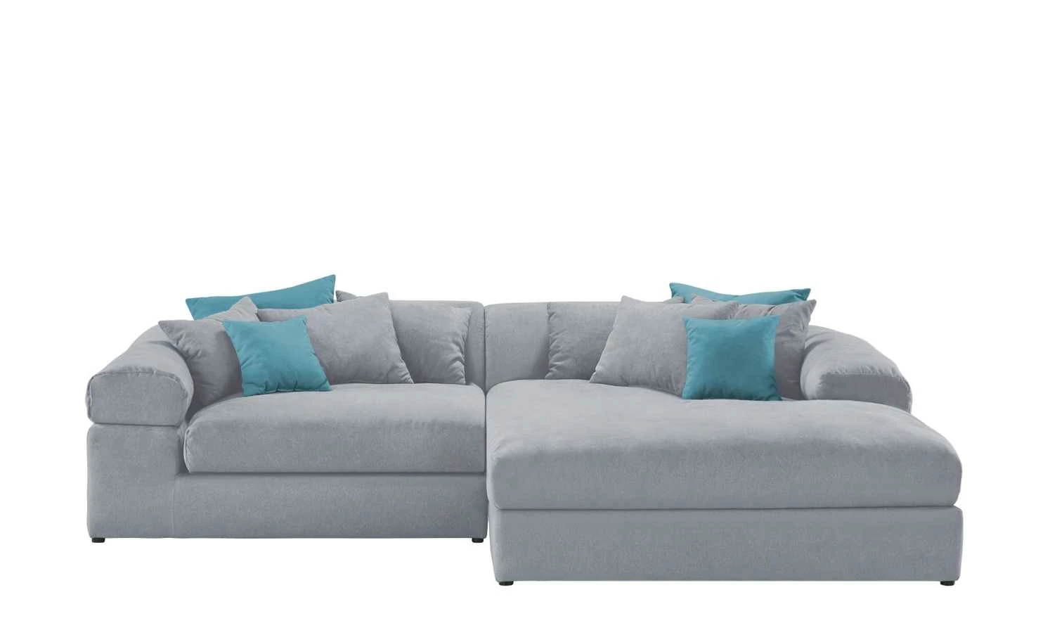 smart Ecksofa Lianea | Flachgewebe Silbergrau / Petrol rechts 3 smart Ecksofa Lianea | Flachgewebe Silbergrau / Petrol rechts