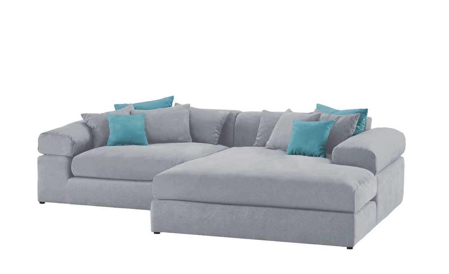 smart Ecksofa Lianea | Flachgewebe Silbergrau / Petrol rechts 9 smart Ecksofa Lianea | Flachgewebe Silbergrau / Petrol rechts – Bild 7