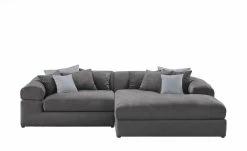 smart Ecksofa Lianea | Flachgewebe Grau / Silbergrau rechts