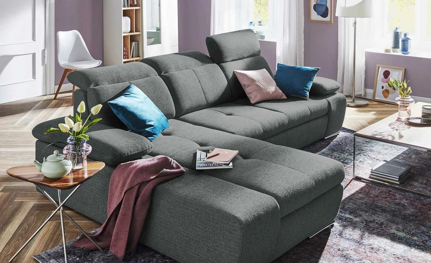 switch Ecksofa Avilla | Grau-Schwarz links Grundfunktion 3 switch Ecksofa Avilla | Grau-Schwarz links Grundfunktion