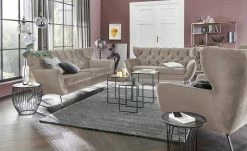 pop Sofa Caldara | Sand (Beige-Grau) 2 Chrom