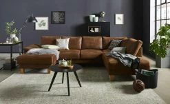 smart Wohnlandschaft Atara | Braun rechts Mikrofaser