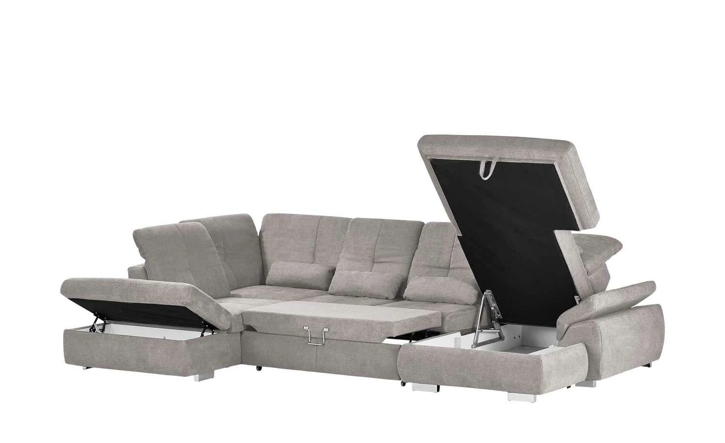 Wohnlandschaft mit Funktion Perry | Silbergrau links 7 Wohnlandschaft mit Funktion Perry | Silbergrau links – Bild 5