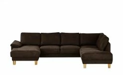 smart Wohnlandschaft Atara | Dunkelbraun rechts Mikrofaser