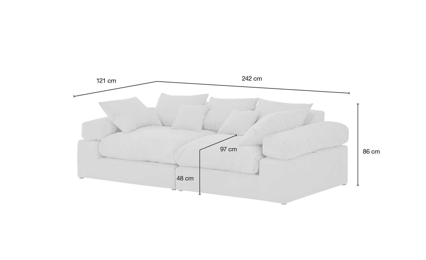 smart Big Sofa Lionore | Wollweiß Flachgewebe 10 smart Big Sofa Lionore | Wollweiß Flachgewebe – Bild 8