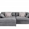 smart Ecksofa Lianea | Cordstoff Grau / Altrosa links