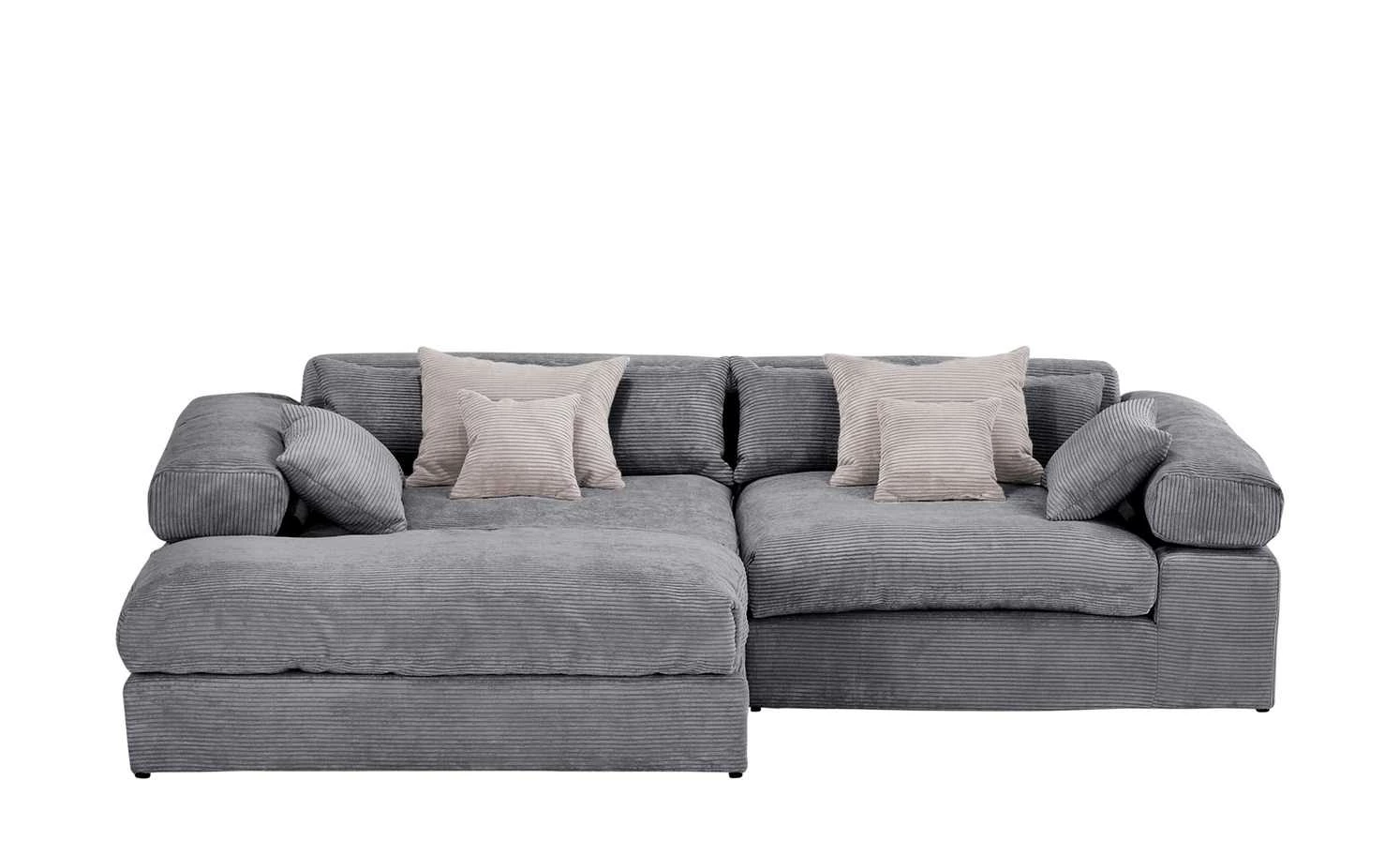 smart Ecksofa Lianea | Cordstoff Grau / Altrosa links 3 smart Ecksofa Lianea | Cordstoff Grau / Altrosa links