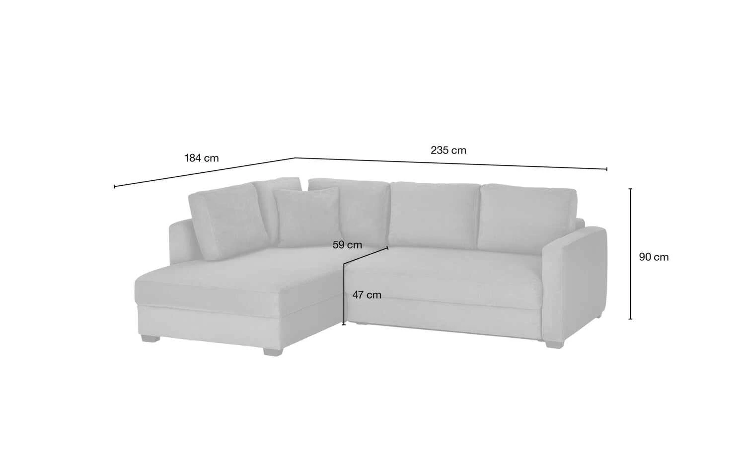 bobb Ecksofa mit Boxspringpolsterung Lisa de Luxe | Grau links Mikrofaser 14 bobb Ecksofa mit Boxspringpolsterung Lisa de Luxe | Grau links Mikrofaser – Bild 12