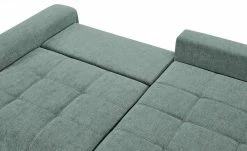 bobb Ecksofa mit Boxspringpolsterung Filis de Luxe | AquaClean-Webstoff (Pascha) Aqua (Blaugrün) rechts verchromt -Sofas Verkaufsladen 24400322 10 201907152242