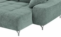 bobb Ecksofa mit Boxspringpolsterung Filis de Luxe | AquaClean-Webstoff (Pascha) Aqua (Blaugrün) rechts verchromt -Sofas Verkaufsladen 24400322 13 201907152242