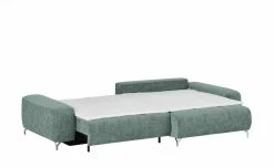 bobb Ecksofa mit Boxspringpolsterung Filis de Luxe | AquaClean-Webstoff (Pascha) Aqua (Blaugrün) rechts verchromt -Sofas Verkaufsladen 24400322 7 201907152242