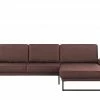 Gallery M Leder Ecksofa Viola | Rot rechts