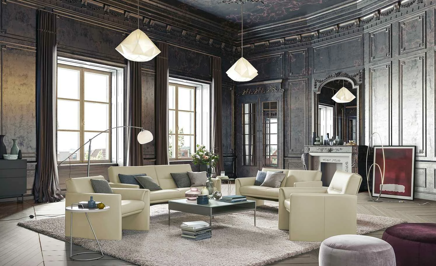 Ledersofa, niedrig Boavista | Off White (Beige) 4 Ledersofa, niedrig Boavista | Off White (Beige) – Bild 2