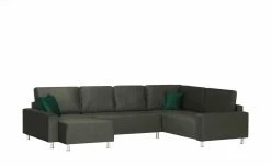 Wohnlandschaft Mara | Anthrazit/ Grün rechts Mikrofaser -Sofas Verkaufsladen 25401091 5 202003262236