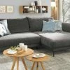 bobb Ecksofa Yolanda | Grau-Braun rechts AquaClean-Webstoff (Pascha)