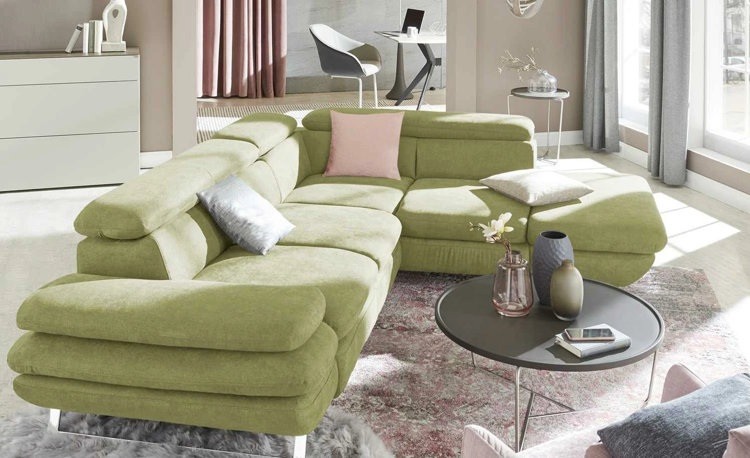 uno Ecksofa Preston | Olive (Grün) rechts Grundfunktion 3 uno Ecksofa Preston | Olive (Grün) rechts Grundfunktion