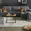 smart Ecksofa Garda | Braun rechts Webstoff