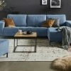 smart Ecksofa Garda | Blau rechts Webstoff