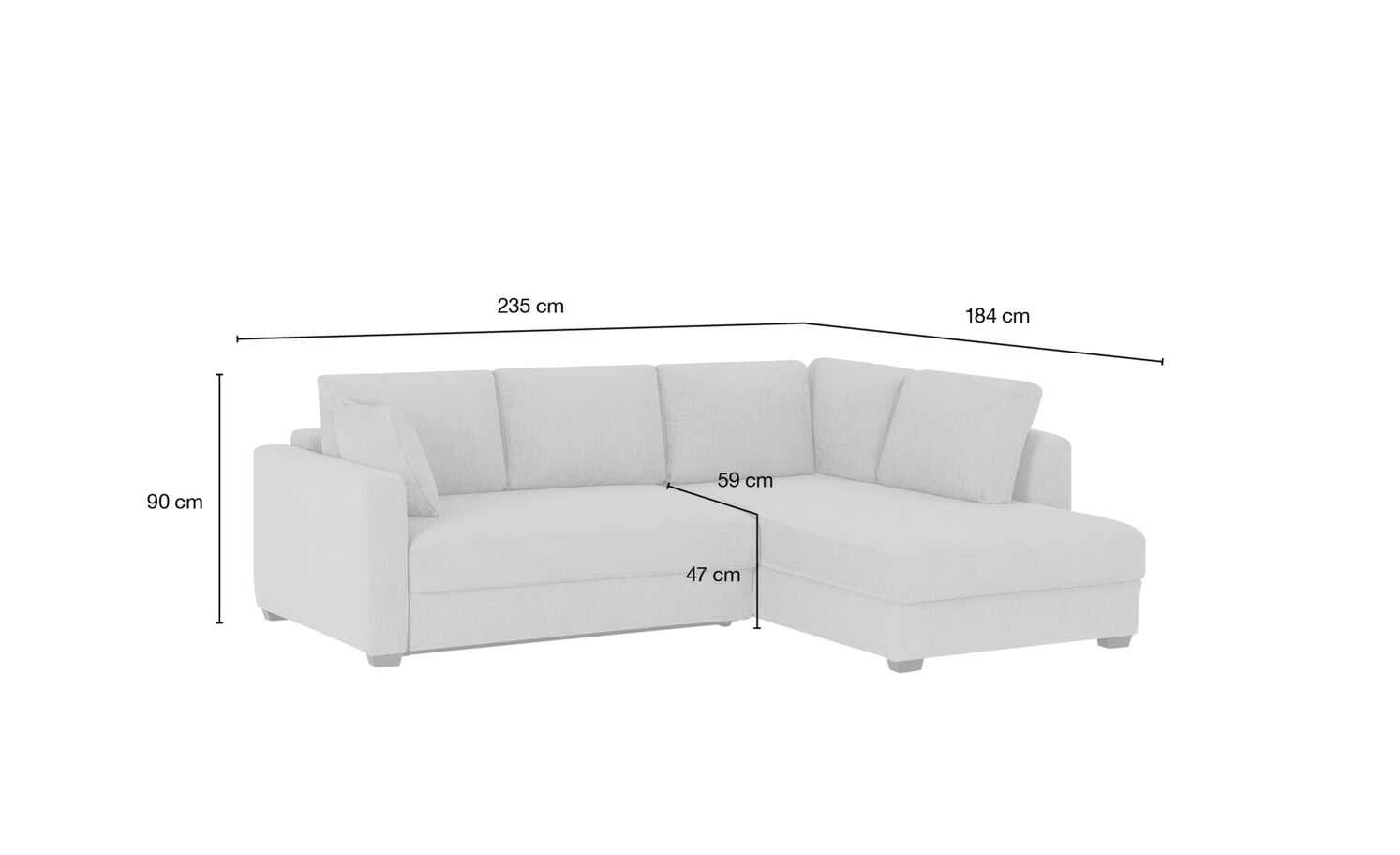 bobb Ecksofa Lisa de Luxe | Rock (Graubraun) rechts 17 bobb Ecksofa Lisa de Luxe | Rock (Graubraun) rechts – Bild 15