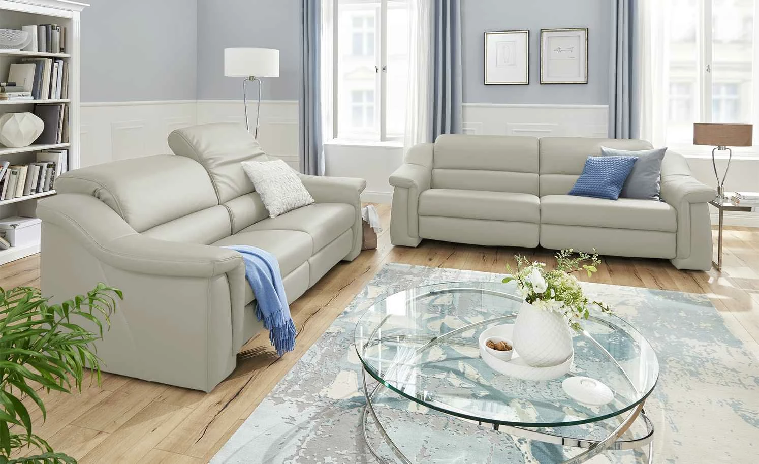 himolla Ledersofa 1501 | Silber (Hellgrau) Grundfunktion 2,5 3 himolla Ledersofa 1501 | Silber (Hellgrau) Grundfunktion 2,5