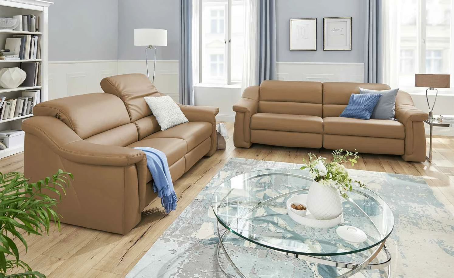 himolla Ledersofa 1501 | Bambus (Beige) Grundfunktion 2,5 3 himolla Ledersofa 1501 | Bambus (Beige) Grundfunktion 2,5