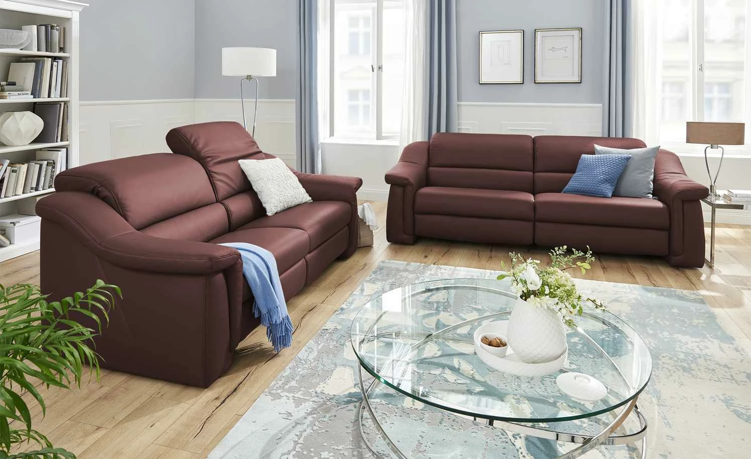 himolla Ledersofa 1501 | Oxblood (Dunkelrot) Grundfunktion 2,5 3 himolla Ledersofa 1501 | Oxblood (Dunkelrot) Grundfunktion 2,5