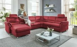 meinSofa Wohnlandschaft mit Boxspringpolsterung Donald | Rot rechts Erweiterte Funktion