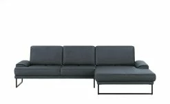 Gallery M Leder Ecksofa Viola | Dunkelblau rechts