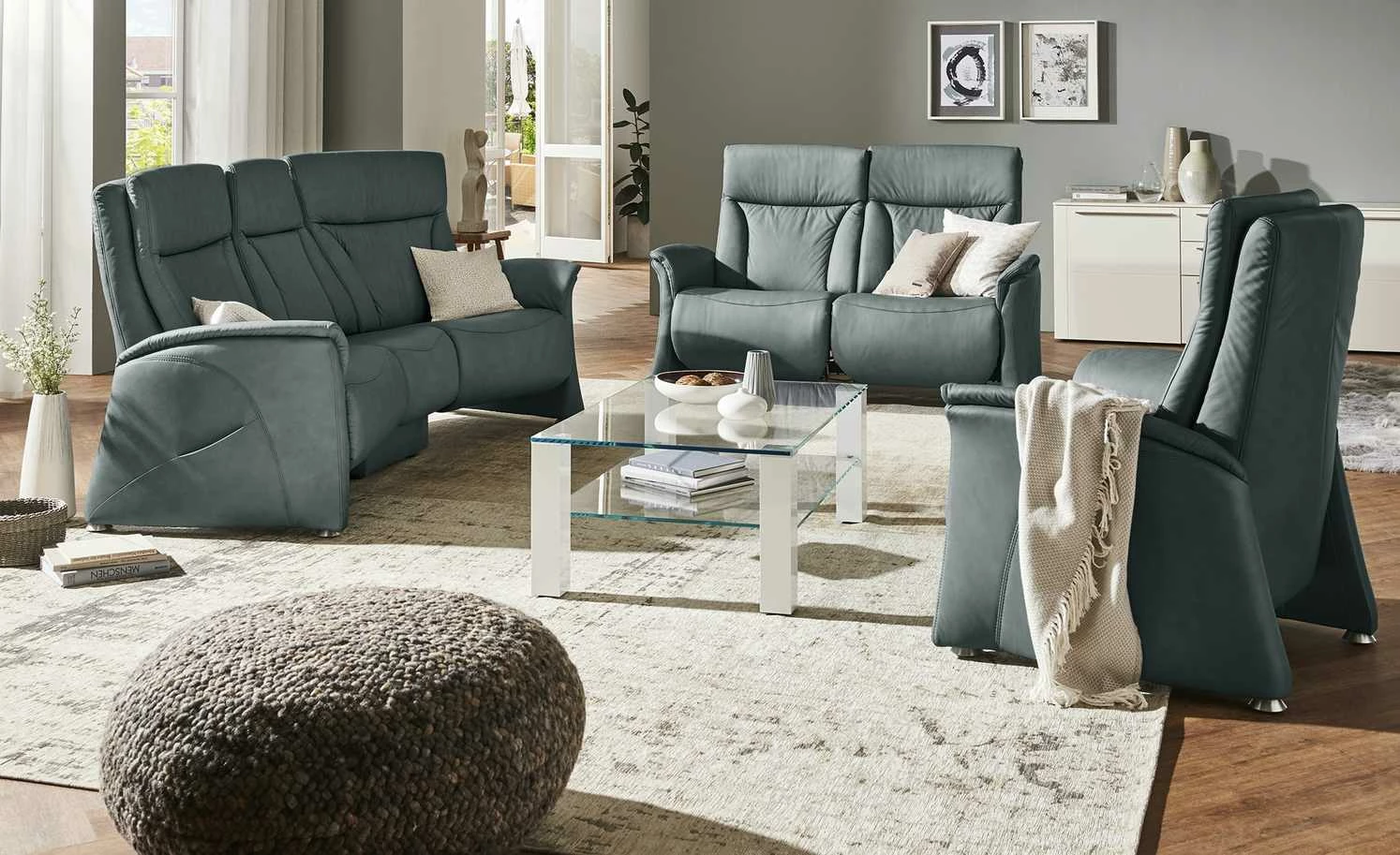 himolla Trapezsofa 4010 | Grau-Blau Grundfunktion 3 himolla Trapezsofa 4010 | Grau-Blau Grundfunktion
