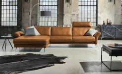 Ravensberger Werkstätten Ecksofa Domino | Cognac (Braun-Orange) links