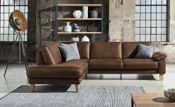 Ravensberger Werkstätten Ecksofa Leder Domino | Chocolate (Dunkelbraun) links