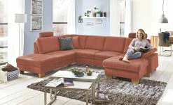 meinSofa Wohnlandschaft Samu | Rubinrot links ohne