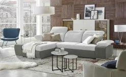 switch Ecksofa Avilla | Schwarz-Weiß links Grundfunktion